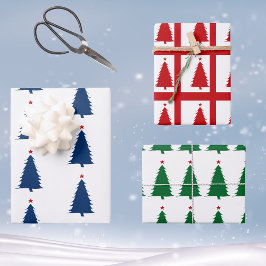 Hoja De Papel De Regalo Arte de silueta de árbol de Navidad