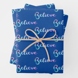 Hoja De Papel De Regalo Arte de tipografía de acuarela Cree