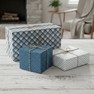 Hoja De Papel De Regalo Arte elegante de cuadros y lunares