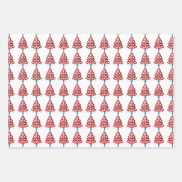 Hoja De Papel De Regalo Arte folclórico escandinavo del árbol de Navidad