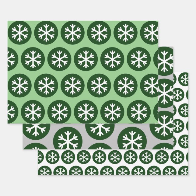 Hoja De Papel De Regalo Arte gráfico de estilo moderno Snowflake Nieve Ver (Set)