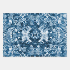 Hoja De Papel De Regalo Arte indígena tribal Diseño azul oscuro blanco osc