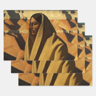 Hoja De Papel De Regalo Arte occidental “Conocedor de la Tierra” de Maynar