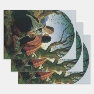 Hoja De Papel De Regalo Arte vintage, amantes del atardecer, Sir Joseph No