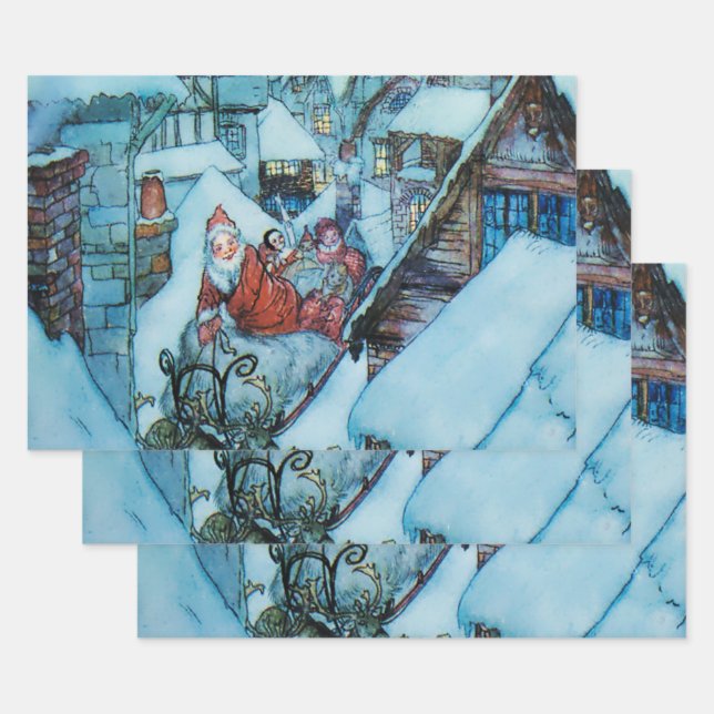 Hoja De Papel De Regalo Arthur Rackham Navidades Eve Art (Set)