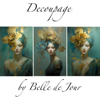 Hoja De Papel De Regalo Artistic women's portraits, gold accents, flowers