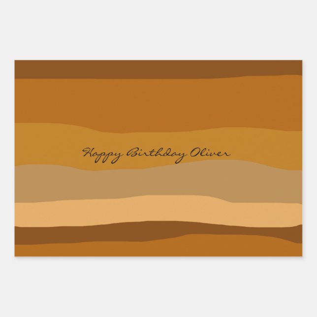 Hoja De Papel De Regalo Arty Modern Earth Tone Desert (Anverso)