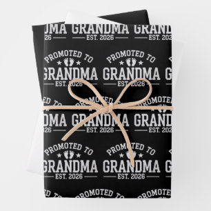 Hoja De Papel De Regalo Ascendida a abuela est. 2026 Abuelos Bebé