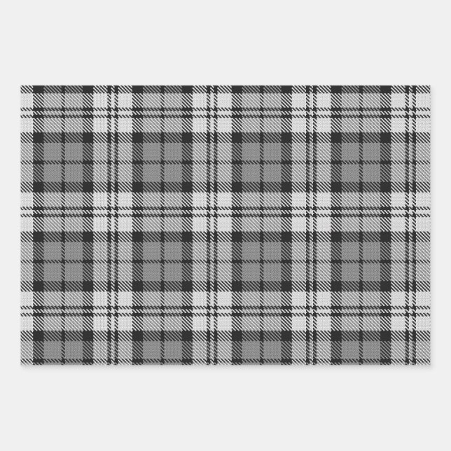 Hoja De Papel De Regalo Ash Gray Blackwatch Campbell Tartan Plaid (Anverso)