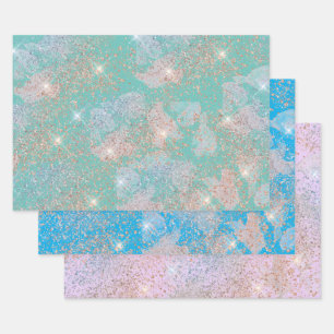 Hoja De Papel De Regalo Aspecto de textura del Purpurina de bandeja de tod