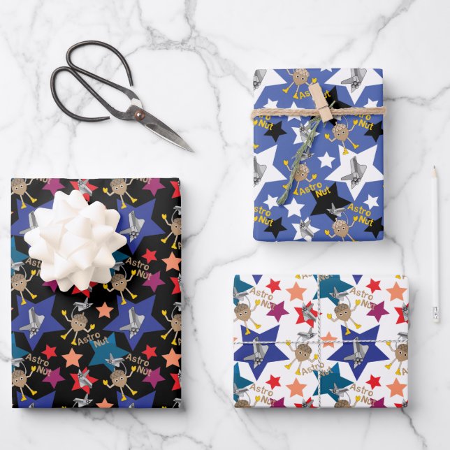 Hoja De Papel De Regalo Astro Nut Stars (Anverso)
