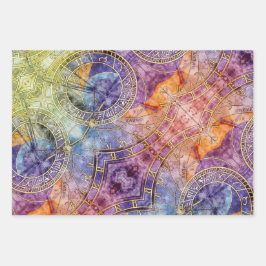 Hoja De Papel De Regalo Astrología del tiempo colorido Resumen