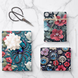 Hoja De Papel De Regalo Astrología Scorpio Nacimiento Mes Cristales de Flo