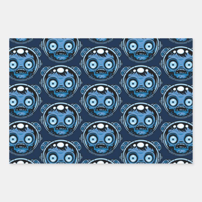 Hoja De Papel De Regalo Astronauta zombiana (Anverso)
