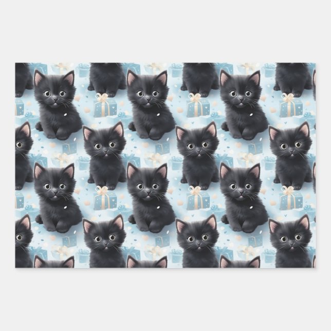 Hoja De Papel De Regalo Atrapado de gato (Anverso 3)