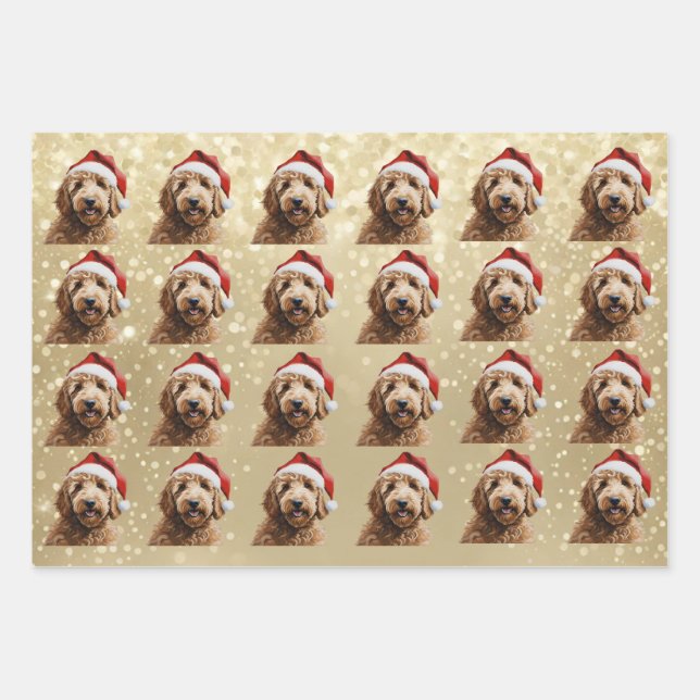 Hoja De Papel De Regalo Australian Labradoodle 1 Holiday Edition (Anverso)