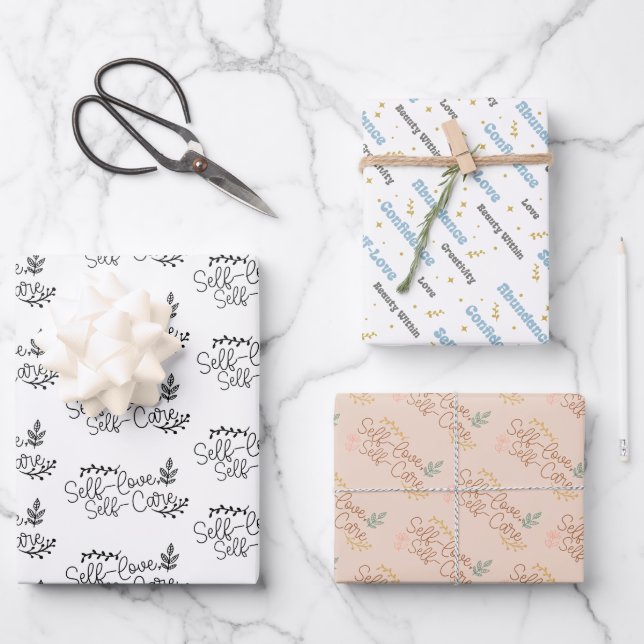 Hoja De Papel De Regalo Autocuidado y amor propio (Anverso)