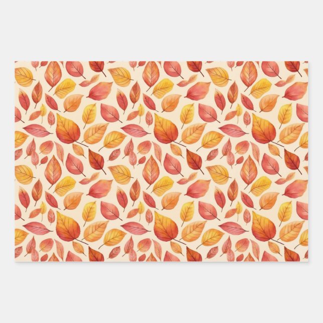 Hoja De Papel De Regalo Autumn leaves wrapping paper (Anverso)