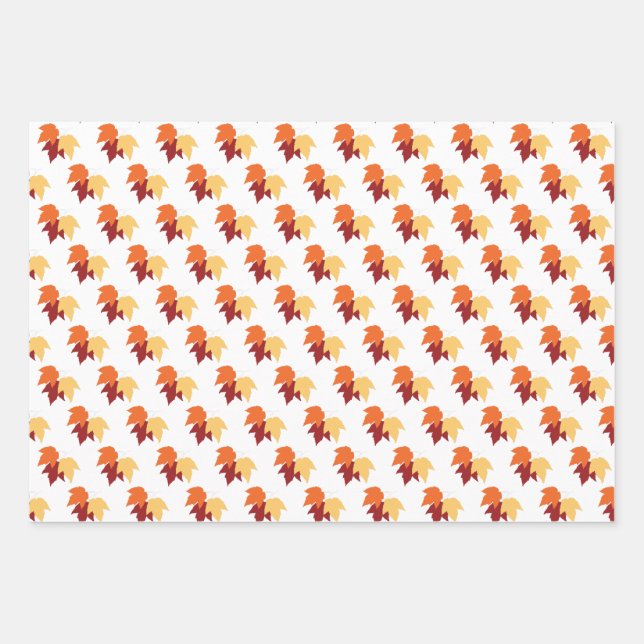 Hoja De Papel De Regalo “Autumn Maple Leaves” Gift Wrap (Anverso)