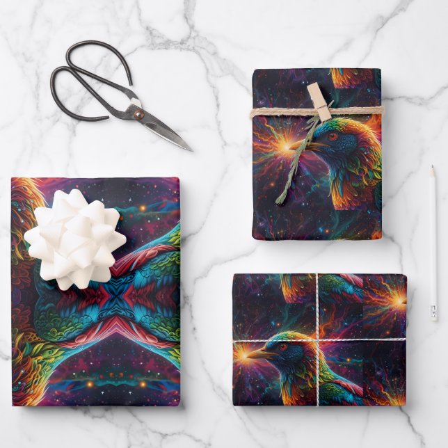 Hoja De Papel De Regalo Ave arcoiris asombrosa (Anverso)