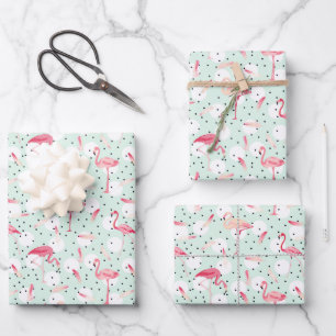 Hoja De Papel De Regalo Ave Flamingo Con Pies