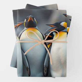 Hoja De Papel De Regalo Aventura de la Flota de Hielo de la Familia Pengui