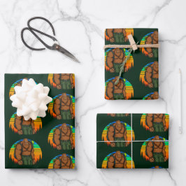 Hoja De Papel De Regalo Aventura divertida de senderismo con mochila de Bi