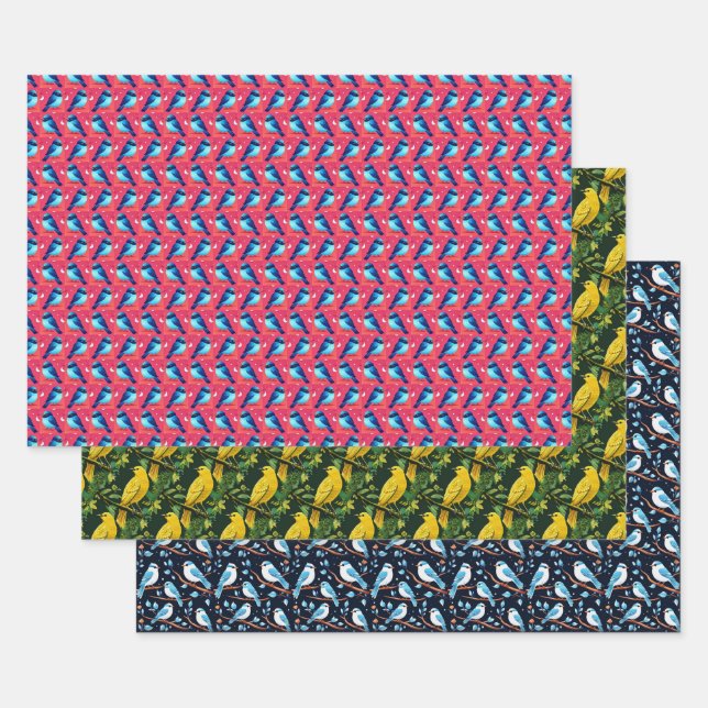 Hoja De Papel De Regalo Aves cortas (Set)
