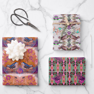 Hoja De Papel De Regalo Aves dultas