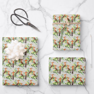 Hoja De Papel De Regalo Aves Exóticas En El Lugar