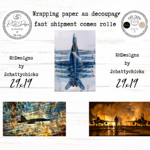 Hoja De Papel De Regalo Aviación Dinámica de los Blue Angels Decoupage