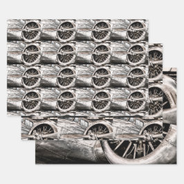 Hoja De Papel De Regalo Avión de la época de la Segunda Guerra Mundial