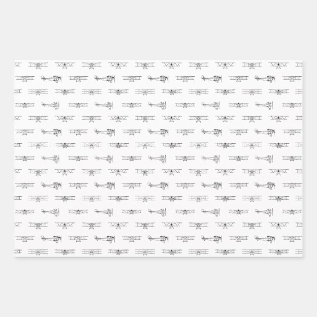 Hoja De Papel De Regalo Aviones de época PERSONALIZADO temática de aviació (Anverso)