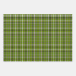 Hoja De Papel De Regalo Avocado Green Plaid Windowpane Pattern Retro