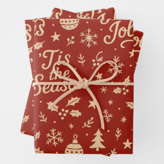 Hoja De Papel De Regalo Awesome Merry Christmas phrase pattern