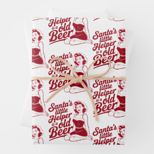 Hoja De Papel De Regalo Ayudante de Santa sarcástico navideño