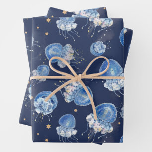 Hoja De Papel De Regalo Azul acuarela