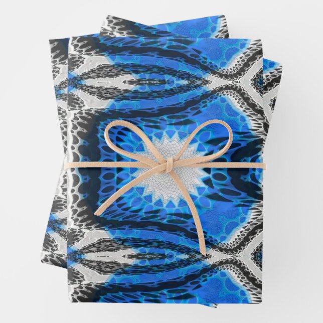 Hoja De Papel De Regalo Azul Atómico (In situ)