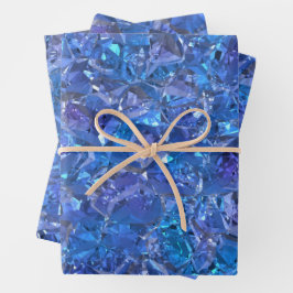 Hoja De Papel De Regalo Azul cristalino y púrpura