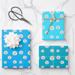 Hoja De Papel De Regalo Azul de arena blanca