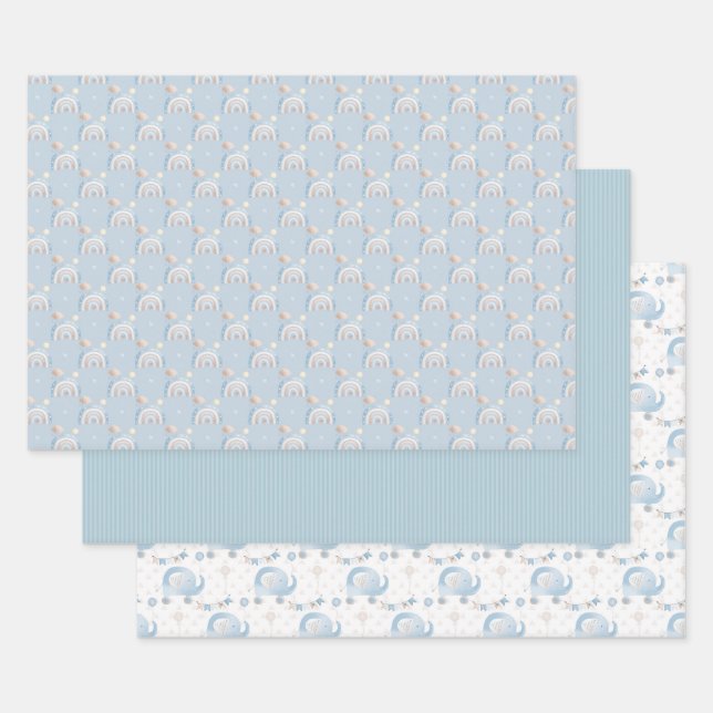 Hoja De Papel De Regalo Azul de bebé (Set)