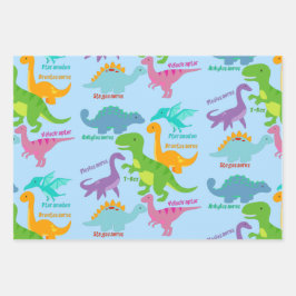 Hoja De Papel De Regalo Azul de dinosaurio cutáneo