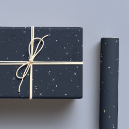 Hoja De Papel De Regalo Azul de la Marina Celestial Nocturna