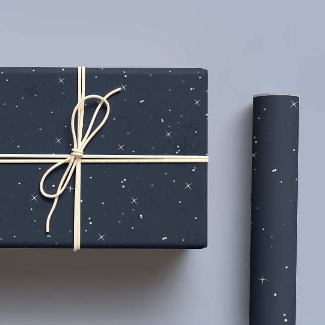 Hoja De Papel De Regalo Azul de la Marina Celestial Nocturna (Subido por el creador)