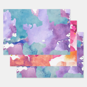 Hoja De Papel De Regalo Azul rosado de camuflaje