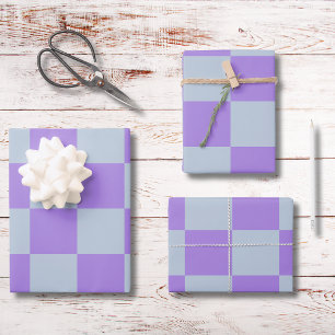 Hoja De Papel De Regalo Azul Suave y Cuadro de Lavanda