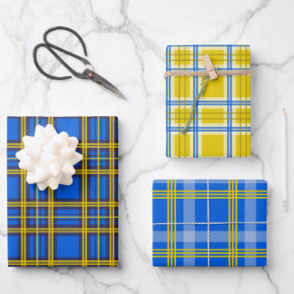 Hoja De Papel De Regalo Azul Y Amarillo