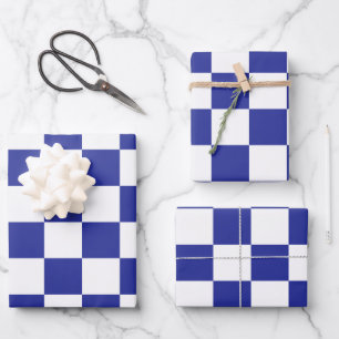 Hoja De Papel De Regalo Azul y blanco bajo control