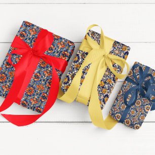 Hoja De Papel De Regalo Azulejo Talavera Mexicano Fiesta Española