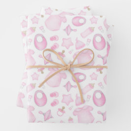 Hoja De Papel De Regalo Baby Girl Shower Pink
